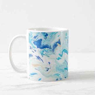 BLÅ OCH VITA ABSTRAKTER SOM ÄR PÄRANDE 3 KAFFEMUGG