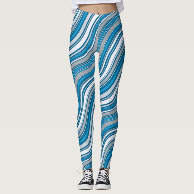Blå och vita, baljväxter leggings (Framsida)