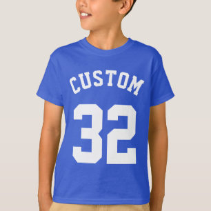 Blå och vita barn Idrottsdesign T-shirt