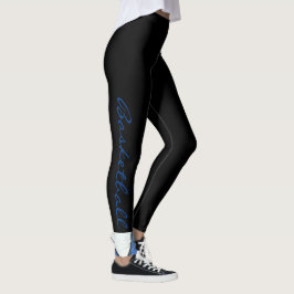 Blå och vita basketballar leggings