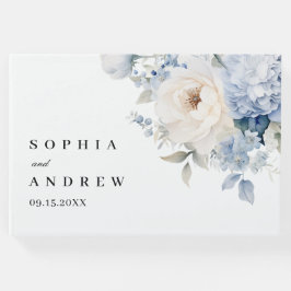 Blå och vita blommor Bröllop Gästböcker