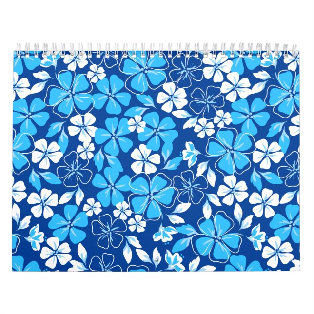 Blå och vita blommor kalender (Omslag)