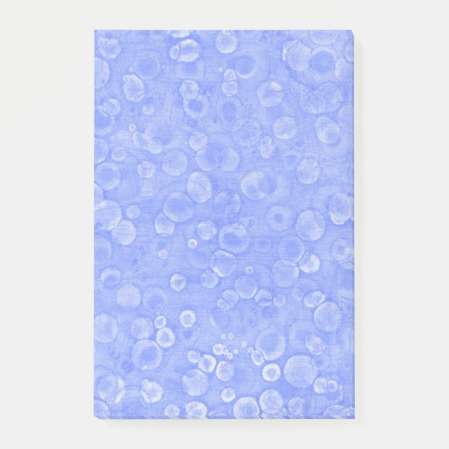 Blå och vita bubblor post-it block (Framsida)