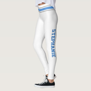 Blå och vita CheerLedare anpassar laggings Leggings
