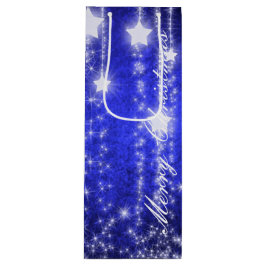 Blå och vita fallande stjärnor Helgdag Vin Gift Ba