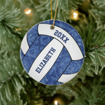 Blå och vita flickor volleyball