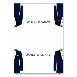 Blå Och Vita Gay Bröllopsplatskort Bordsnummer