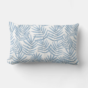 Blå och vita Handflatan-Löv Lumbar Pillow Lumbarkudde