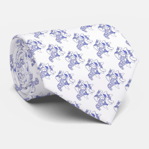 Blå och vita hästar Tie Slips