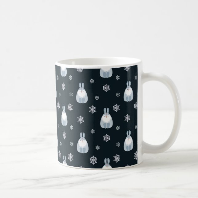 BLÅ OCH VITA HELGDAG BUNNY-KANIN KAFFEMUGG (Höger)
