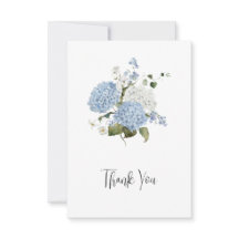 Blå och Vita Hydrangeor Blommig Bröllop Tack