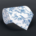 Blå och vita kinesiska Blommigtar Slips<br><div class="desc">Vackra blå och vita blommigtar och fågelillustration för en elegant manar slips.</div>