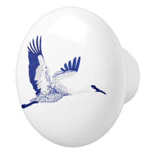 Blå och vita kranar knopp