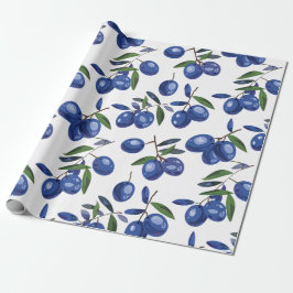 Blå och vita medelhavsoliver presentpapper