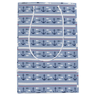 Blå och vita nautiska ankor