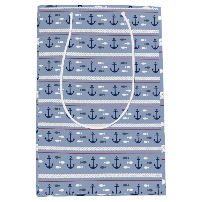 Blå och vita nautiska ankor (Framsidan)