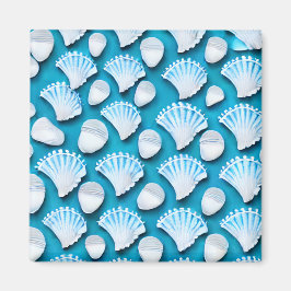 Blå och vita oceanen Mönster Magnet