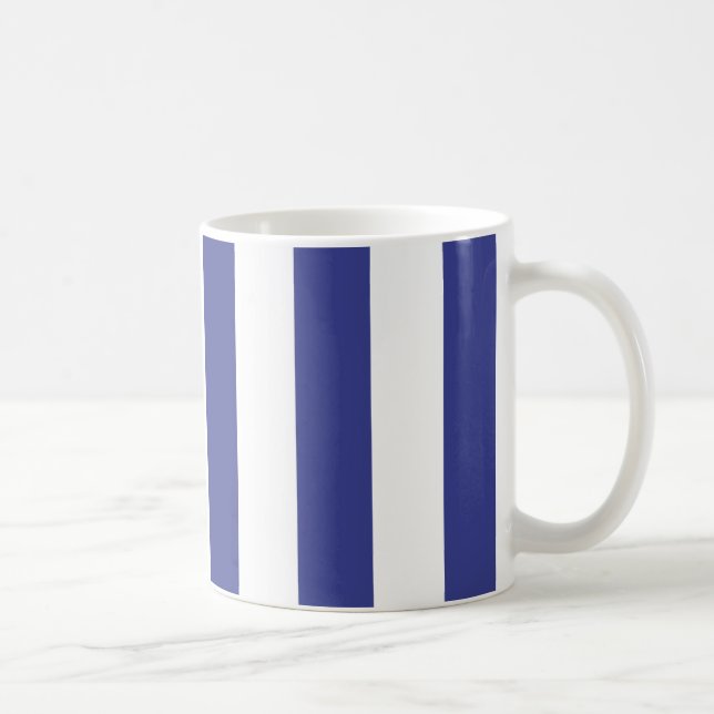 Blå och vita ränder kaffemugg (Höger)