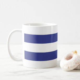 Blå och vita ränder kaffemugg