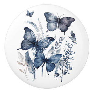 Blå och vita skinka av Delft-konst med blommor Knopp