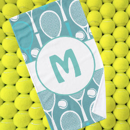 Blå och vita tennis-racketar Bollar Player Namn Cu