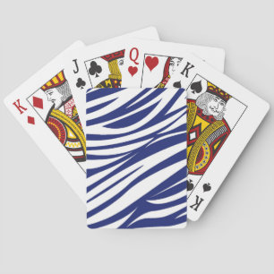 Blå och vita Zebra Rand Mönster-spelkort Casinokort