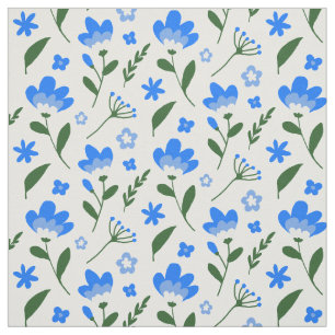 Blå och vitt ditsy-Blommönster Tyg