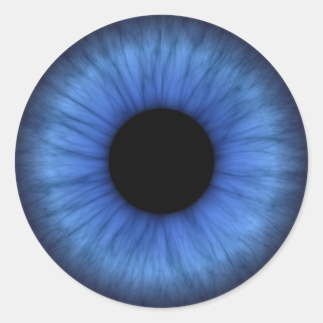 blå öga är söt runt klistermärke (Framsida)