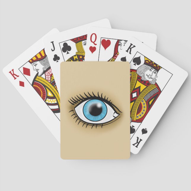 Blå öga-ikon spel kort (Baksidan)