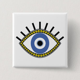 Blå öga, lycka till, skydd mot ondska öga knapp