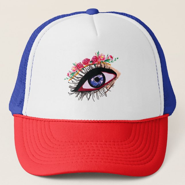 Blå ögon Trucker Hatt Keps (Framsida)