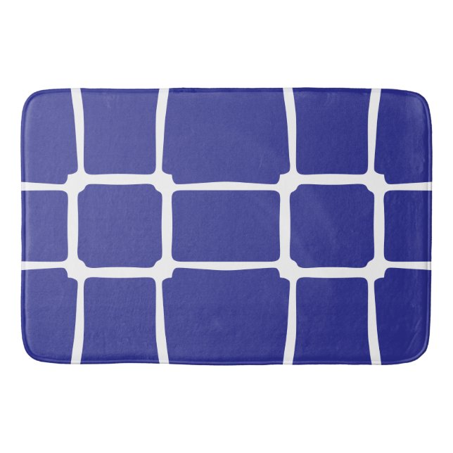 Blå Ojämna Fyrkanter mosaik Badrumsmatta (Framsidan)