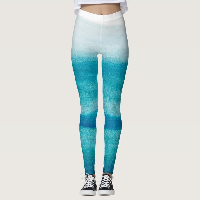Blå ombre Dye Leggings (Framsida)