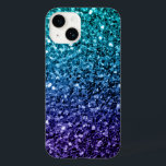 Blå Ombre faux glitter-sparkler<br><div class="desc">Vattenblått Ombre faux glitter-sparkles Fodral-Mate iphone case. Vackert glamorös mörk och ljusblå glansig glitter-gnistor. Foto av cyan och mörk blått gnistor är inte glitter!</div>