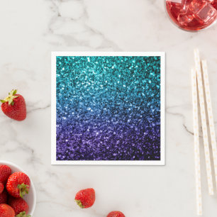 Blå Ombre faux glitter-sparkler Pappersservett