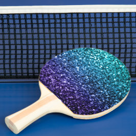 Blå Ombre faux glitter-sparkler Pingisracket
