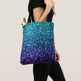 Blå Ombre faux glitter-sparkler Tygkasse
