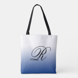 Blå ombre över vilken Färg som helst med Monogram Tygkasse
