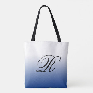 Blå ombre över vilken Färg som helst med Monogram Tygkasse