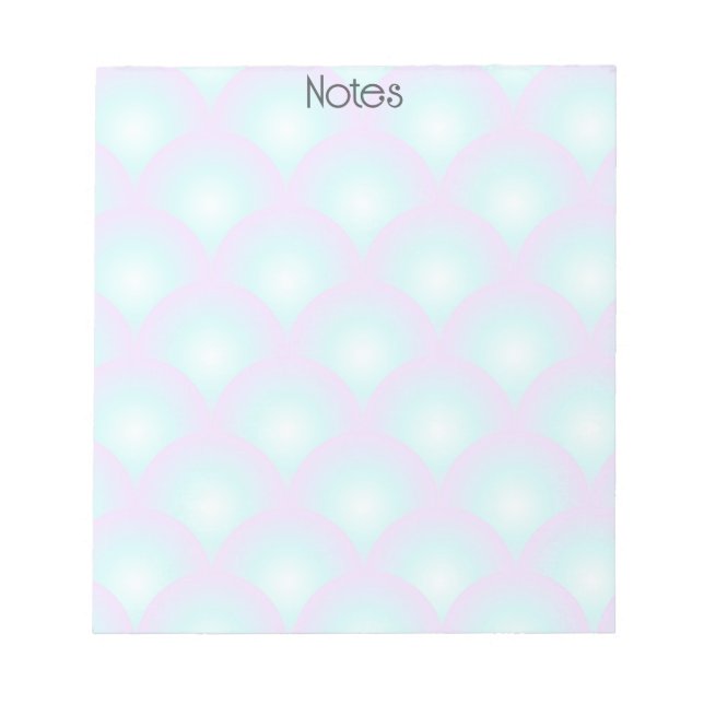 Blå Ombre Scallop Notepad Anteckningsblock (Framsida)