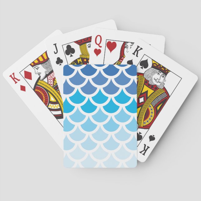 Blå ombre-Sjöjungfru-skalor Casinokort (Baksidan)