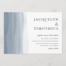 Blå ombre Watercolor Bröllop