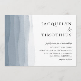 Blå ombre Watercolor Bröllop Inbjudningar