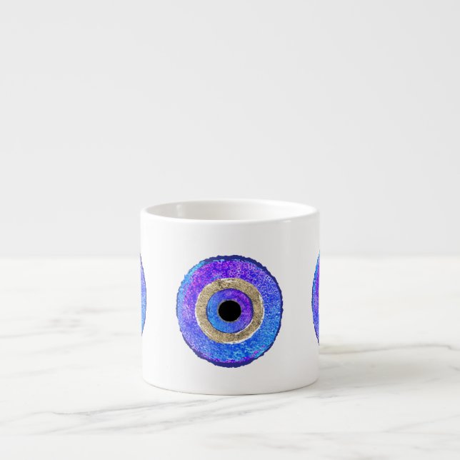 Blå Ond Ögon-skydd Espressomugg (Framsidan)