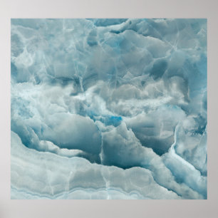 Blå onyxmarmor, abstrakt struktur. poster