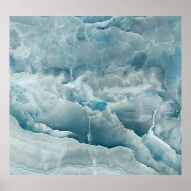 Blå onyxmarmor, abstrakt struktur. poster (Framsidan)