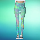 Blå opal hjärtklappning leggings<br><div class="desc">Dessa ben har en häpnadsväckande blå opal bakgrund med ett svart hjärta framför och guld. Visa vår butik för mer enastående blå opaldesign!</div>