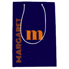 blå & orange anpassad initial namn modern