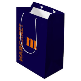 blå & orange anpassad initial namn modern