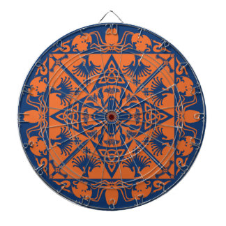 Blå Orange Celtic Medieval Fantasy Dartboard Darttavla